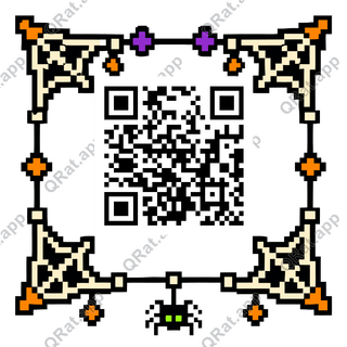 Spiderweb Corners artwork with a customizable QR code area