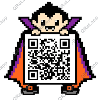 Vampire Cape artwork with a customizable QR code area