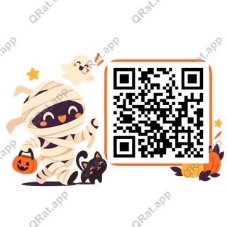 Playful Mummy Side Cluster artwork with a customizable QR code area