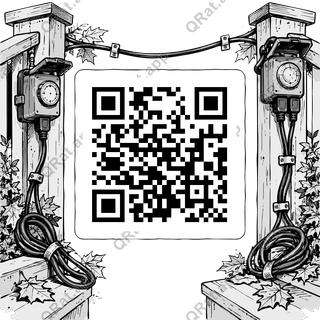 Porch Timer & Cord Frame artwork with a customizable QR code area