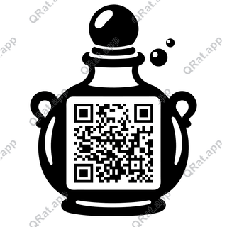 Potion Bottle artwork with a customizable QR code area