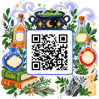Potion Smoke Frame artwork with a customizable QR code area
