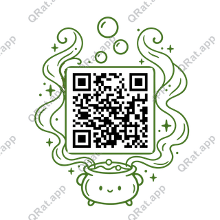 Green Potion Smoke Frame artwork with a customizable QR code area