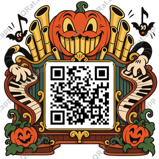 Pumpkin Pipe-Organ Frame artwork with a customizable QR code area