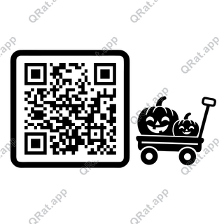 Pumpkin Wagon artwork with a customizable QR code area