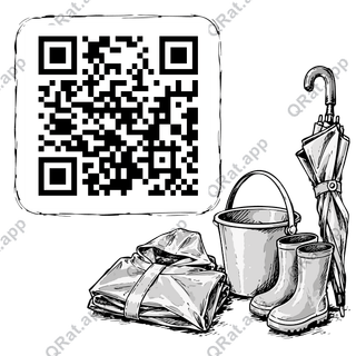 Rainy Trick-or-Treat Kit artwork with a customizable QR code area