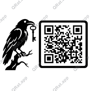 Raven Key artwork with a customizable QR code area