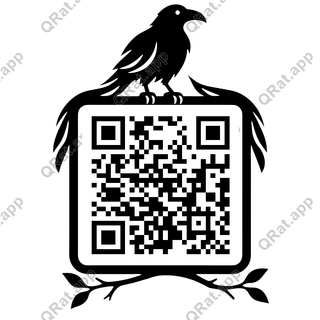 Raven Perch artwork with a customizable QR code area