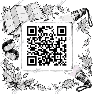 Trick-or-Treat Route Frame artwork with a customizable QR code area