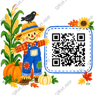 Scarecrow and Crow artwork with a customizable QR code area