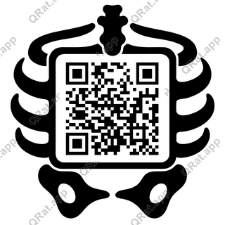 Skeleton Ribs artwork with a customizable QR code area