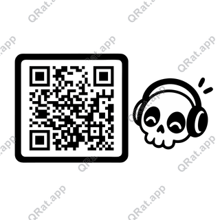 Skull Headphones artwork with a customizable QR code area