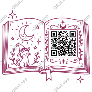 Berry Spellbook Frame artwork with a customizable QR code area