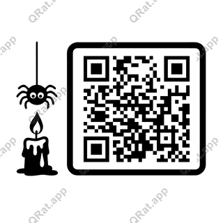 Spider Candle artwork with a customizable QR code area