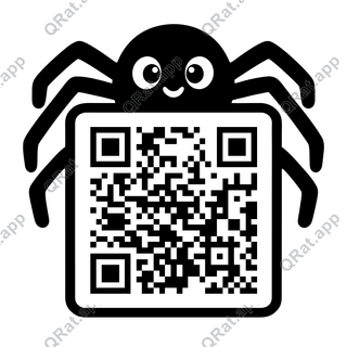 Spider artwork with a customizable QR code area