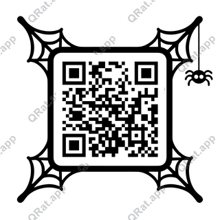 Spiderweb Corners artwork with a customizable QR code area