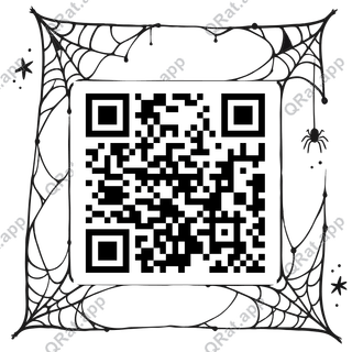 Spiderweb Folk-Sketch Frame artwork with a customizable QR code area
