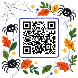 Painted Spiderweb Frame artwork with a customizable QR code area