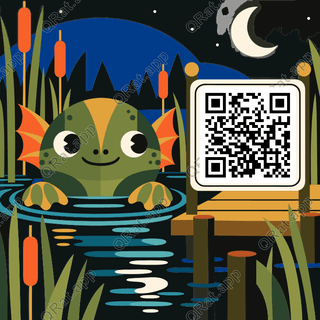 Swamp Creature Scene artwork with a customizable QR code area