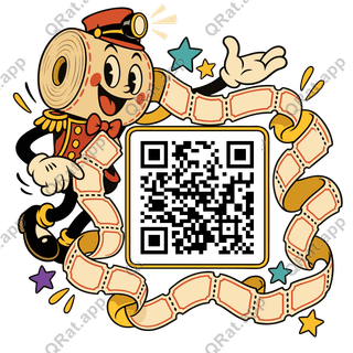 Midnight Ticket-Roll Usher Frame artwork with a customizable QR code area