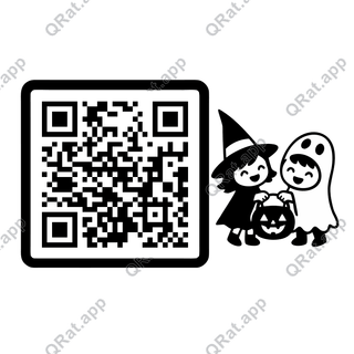 Trick Or Treat Kids artwork with a customizable QR code area