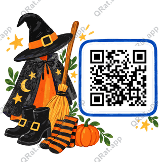 Witch Dress-Up Set artwork with a customizable QR code area