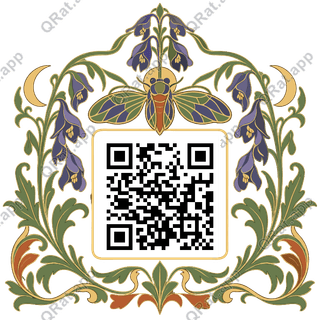 Nouveau Wolfsbane & Cicada Frame artwork with a customizable QR code area