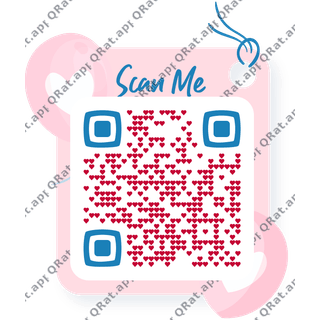 Heart Card QR Frame surrounding a customizable QR code