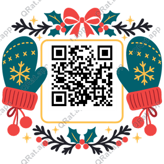 Mitten Cuffs artwork with a customizable QR code area