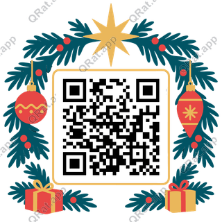 Tree Garland artwork with a customizable QR code area