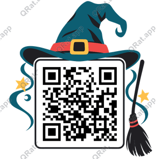 Witch Hat artwork with a customizable QR code area