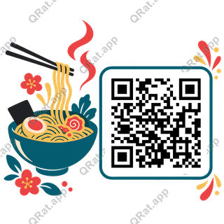 Ramen Bowl artwork with a customizable QR code area