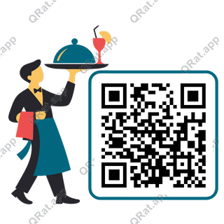 Server's Tray artwork with a customizable QR code area