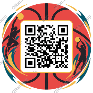 Basketball Seams artwork with a customizable QR code area