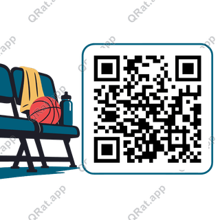 Courtside Bench artwork with a customizable QR code area