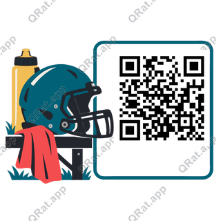Sideline Helmet artwork with a customizable QR code area