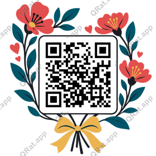 Bouquet Stems artwork with a customizable QR code area