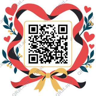 Heart Ribbon artwork with a customizable QR code area