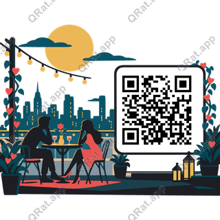 Rooftop Date artwork with a customizable QR code area