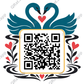 Two Swans artwork with a customizable QR code area