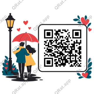 Shared Umbrella artwork with a customizable QR code area