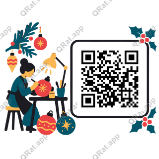 Ornament Maker artwork with a customizable QR code area