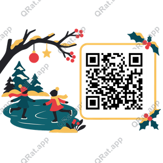 Skating Pond artwork with a customizable QR code area