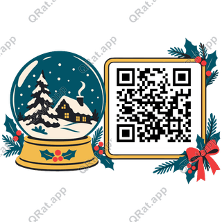 Snow Globe artwork with a customizable QR code area