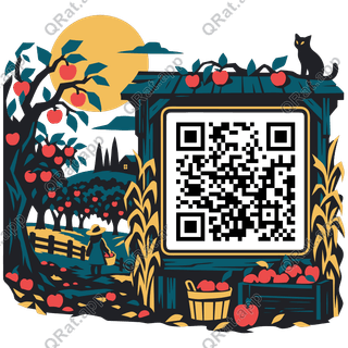 Moon Orchard artwork with a customizable QR code area