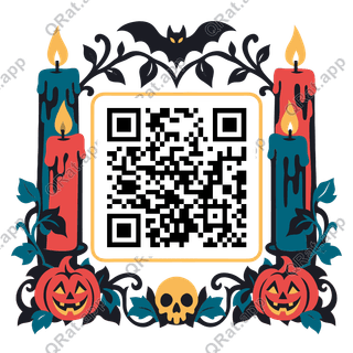 Candle Arch artwork with a customizable QR code area