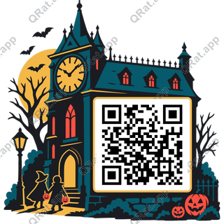 Clock Tower artwork with a customizable QR code area
