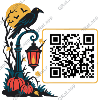 Crow Lantern artwork with a customizable QR code area