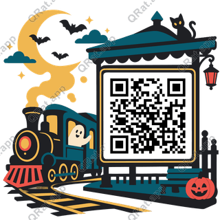 Ghost Train artwork with a customizable QR code area