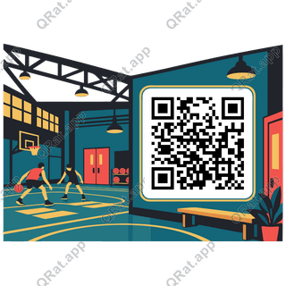 Community Gym artwork with a customizable QR code area
